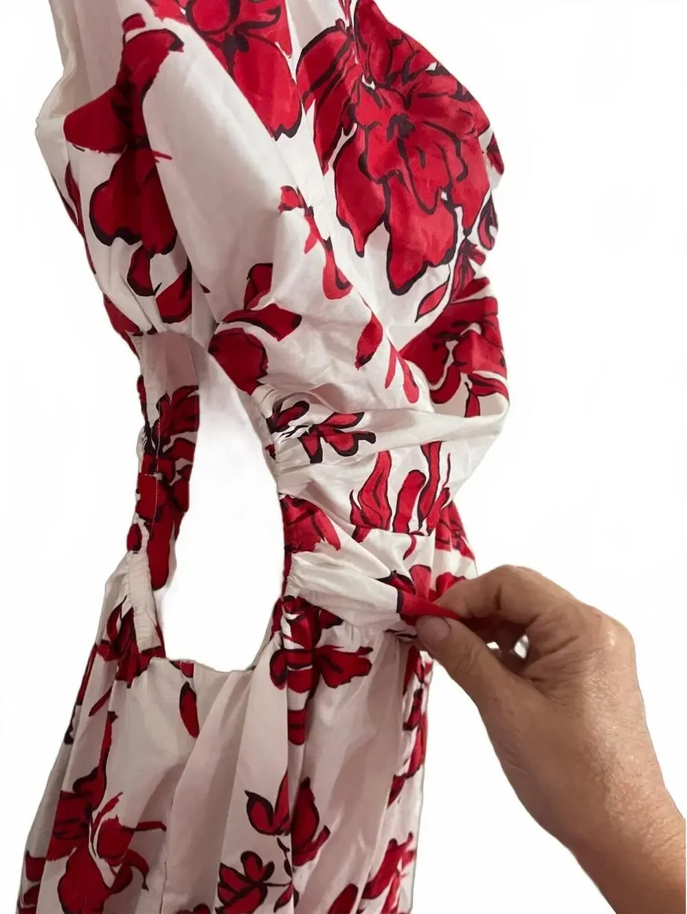 Abercrombie & Fitch Women's One-Shoulder Floral Maxi Dress with Side Cutout and
